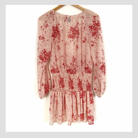 Princess Polly Mini Dress Flirty Smocked Waist Long Sheer Sleeves Tiered Skirt 6 - Picture 3 of 13